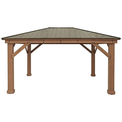 Yardistry 3.7 x 4.9M Wood Gazebo With Aluminium Roof