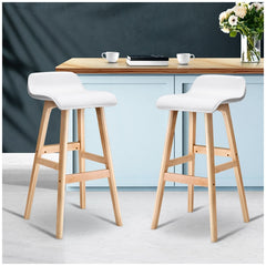 Artiss White Sliva Barstool 2 Pack