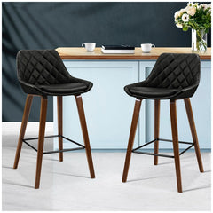 Artiss Ezio Black Barstools 2 Piece