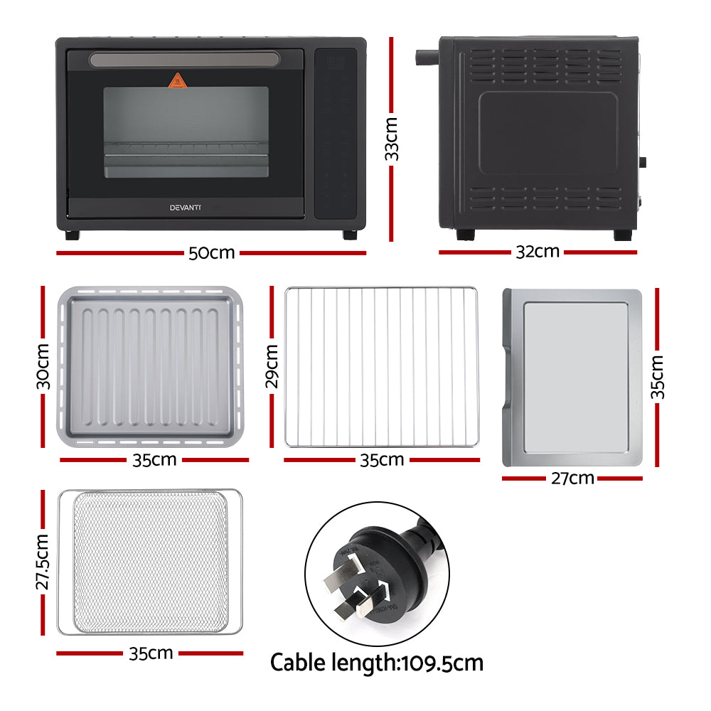 Devanti Air Fryer 32L W/ LCD Touch Oven 1700W-TAS_Metro