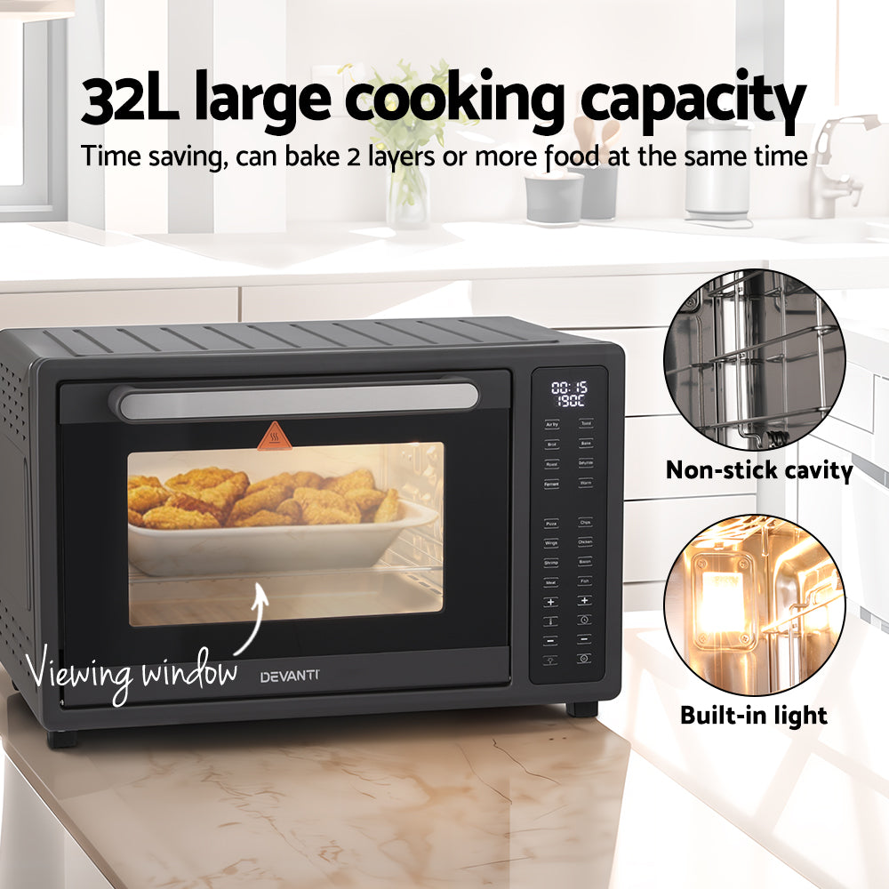 Devanti Air Fryer 32L W/ LCD Touch Oven 1700W-SA_Rural