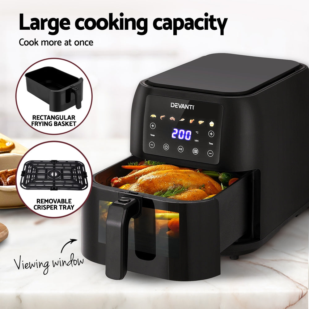 Devanti Air Fryer 8L LCD Fryers-ACT