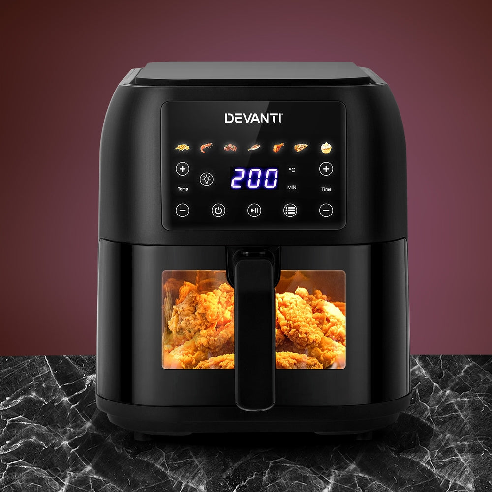 Devanti Air Fryer 8L LCD Fryers-ACT