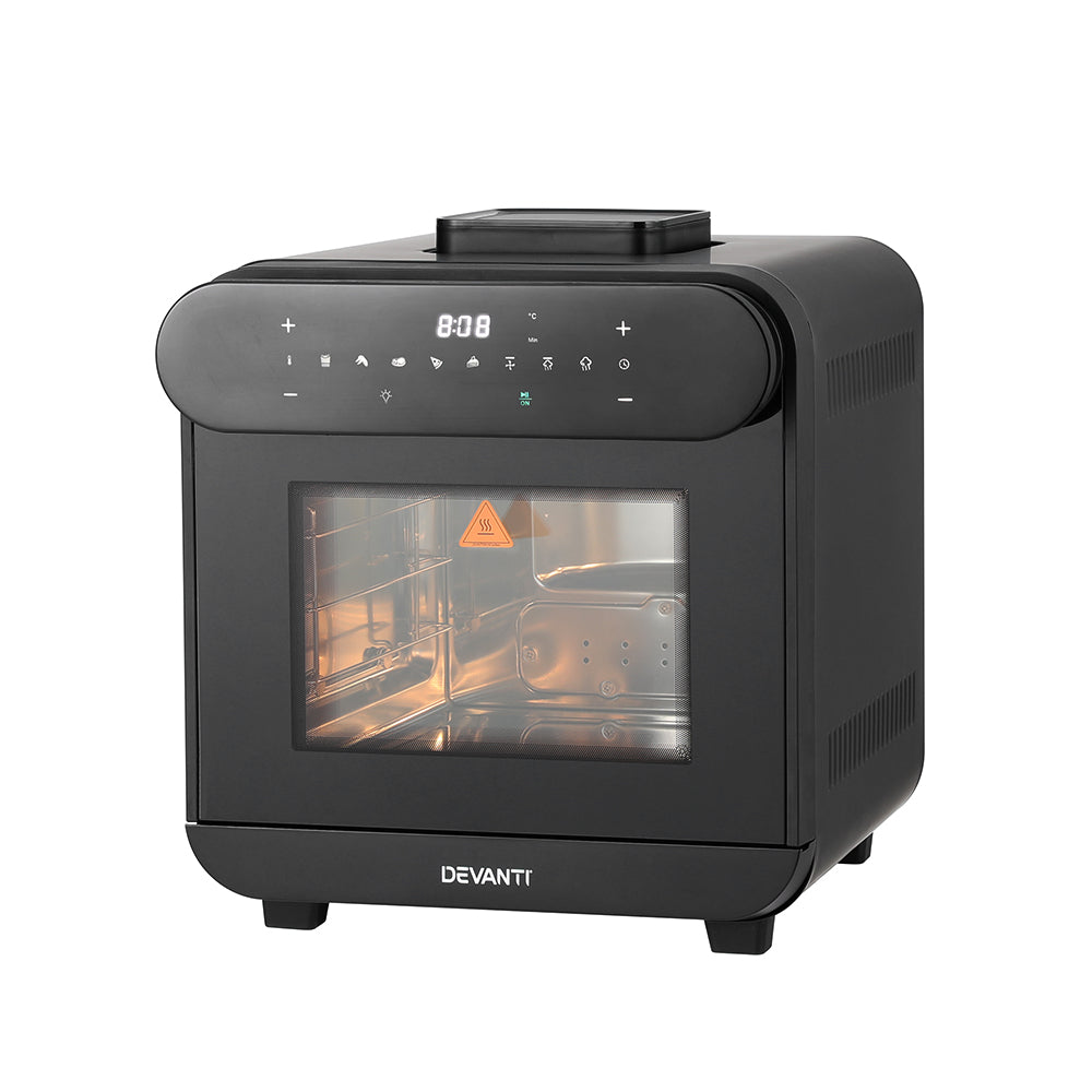 Devanti Steam Air Fryer Oven 15L W/ LCD Touch 1600W-ACT