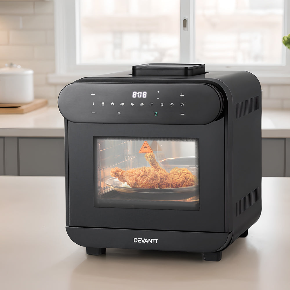 Devanti Steam Air Fryer Oven 15L W/ LCD Touch 1600W-ACT