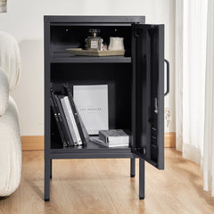 Artiss Bedside Table Metal Cabinet - Black