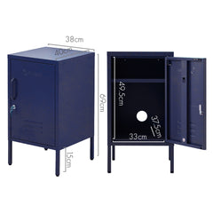 ArtissIn Mini Metal Locker Storage Shelf Organizer Cabinet Bedroom Blue