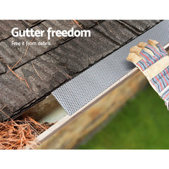 30 Piece Aluminium Gutter Guard Leaf Mesh- Silver