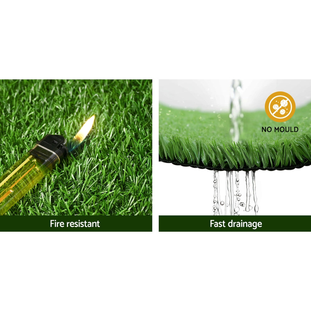 Primeturf Artificial Grass 2mx5m 10mm Synthetic Fake Lawn Turf Plant Plastic Olive-TAS_Metro