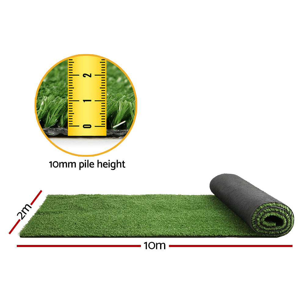 Primeturf Artificial Grass 2mx10m 10mm Synthetic Fake Lawn Turf Plant Plastic Olive-TAS_Metro