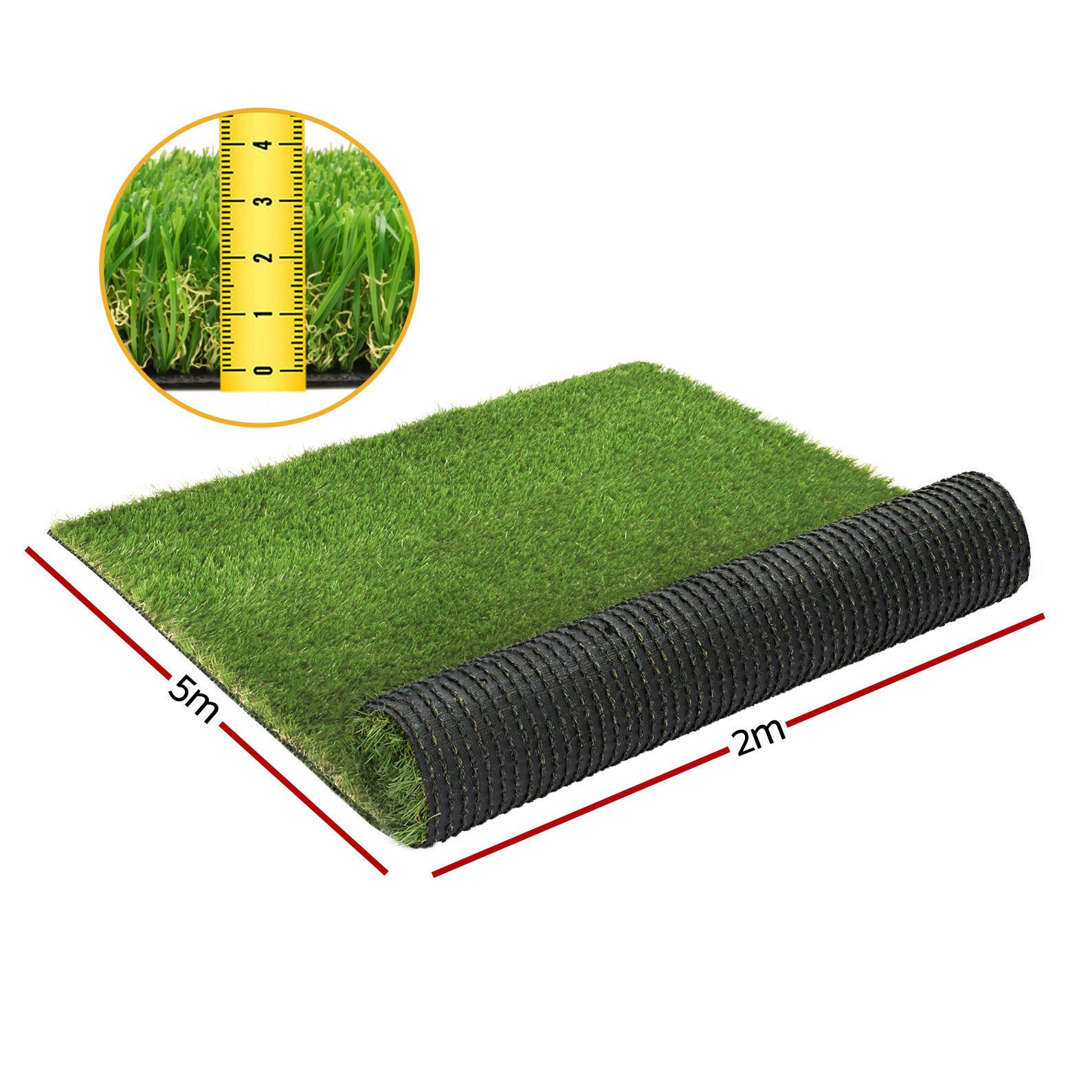 Primeturf Artificial Grass 30mm 2mx5m 20SQM Synthetic Fake Lawn Turf Plastic Plant 4-coloured-ACT