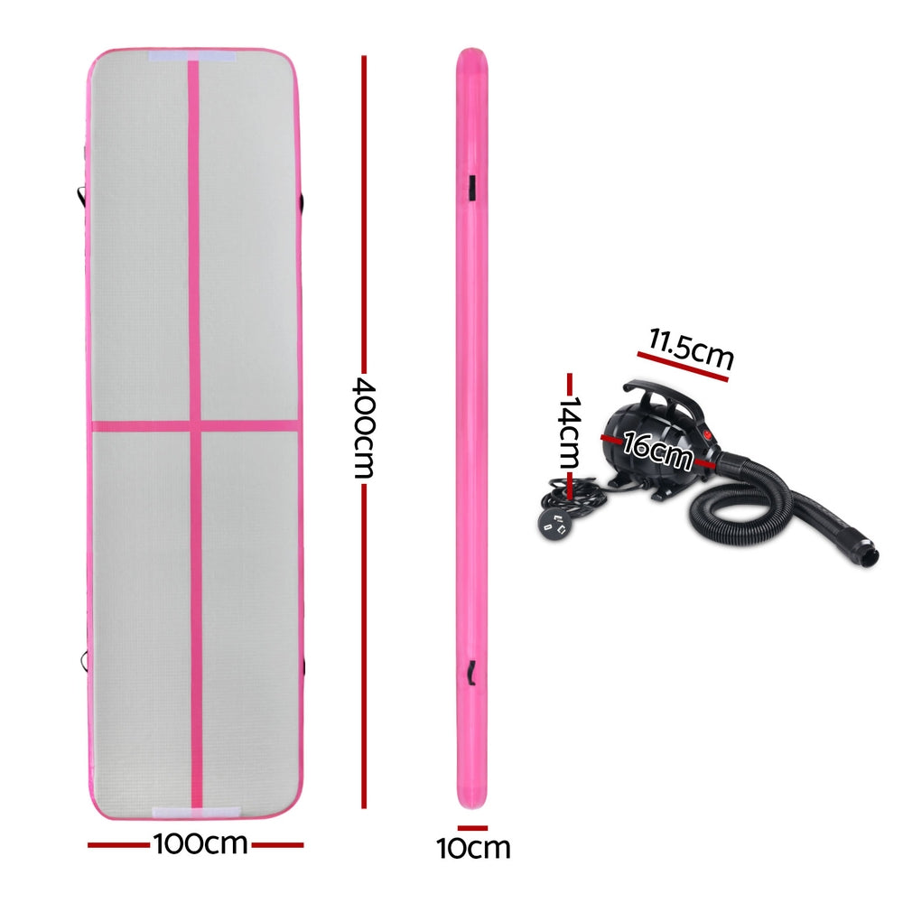 Everfit 4X1M Airtrack Inflatable Air Track Tumbling Mat W/Pump Floor Gymnastics