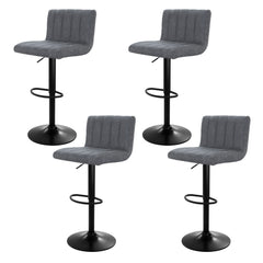 Artiss 4x Bar Stools Vintage Leather Gas Lift Grey-SA_Rural