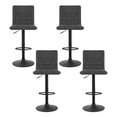 Artiss 4x Bar Stools Gas Lift Vintage Leather Grey-SA_Metro