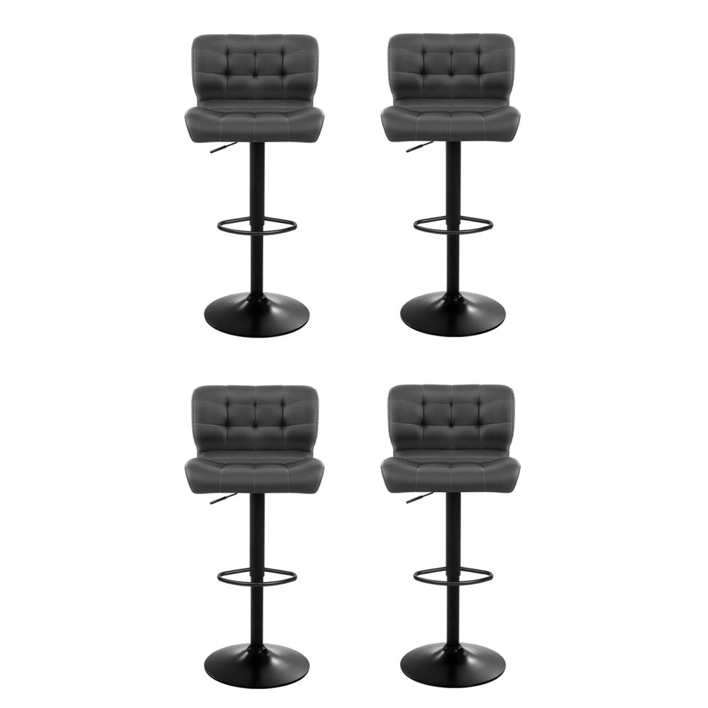 Artiss 4x Bar Stools Gas Lift Leather Padded Grey-ACT