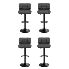 Artiss 4x Bar Stools Gas Lift Leather Padded Grey-REMOTE