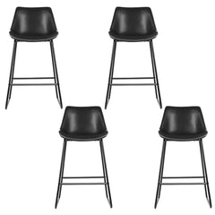 Artiss 4x Bar Stools Leather Padded Metal Legs Black-REMOTE