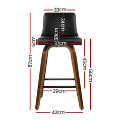 Artiss 4x Bar Stools Swivel Leather Padded Wooden-NT_Metro