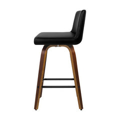 Artiss 4x Bar Stools Swivel Leather Padded Wooden-NSW_Metro