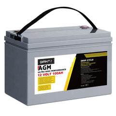 Giantz AGM Deep Cycle Battery 12V 100Ah Box Portable Solar Caravan Camping-WA_Metro