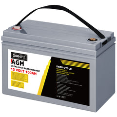 Giantz AGM Deep Cycle Battery 12V 100Ah Box Portable Solar Caravan Camping-VIC_Metro