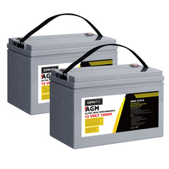 Giantz AGM Deep Cycle Battery 12V 100Ah x2 Box Portable Solar Caravan Camping-SA_Rural