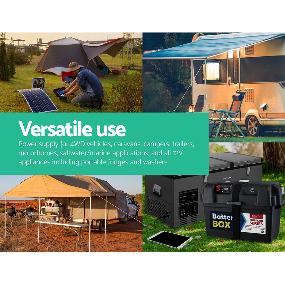 Giantz AGM Deep Cycle Battery 12V 135Ah Box Portable Solar Caravan Camping-VIC_Rural