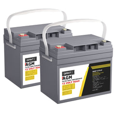 Giantz AGM Deep Cycle Battery 12V 50Ah x2 Box Portable Solar Caravan Camping-NSW_Rural