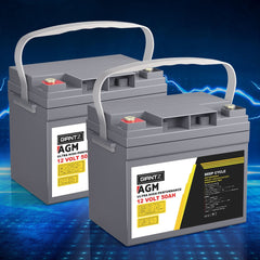 Giantz AGM Deep Cycle Battery 12V 50Ah x2 Box Portable Solar Caravan Camping-WA_Metro