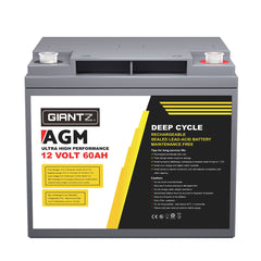 Giantz AGM Battery 12V 60Ah Deep Cycle Box Portable Solar Caravan Camping-SA_Rural