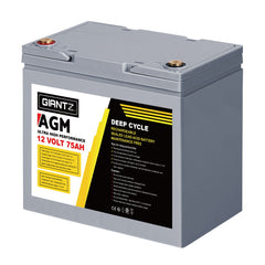 Giantz AGM Deep Cycle Battery 12V 75Ah Box Portable Solar Caravan Camping-WA_Metro