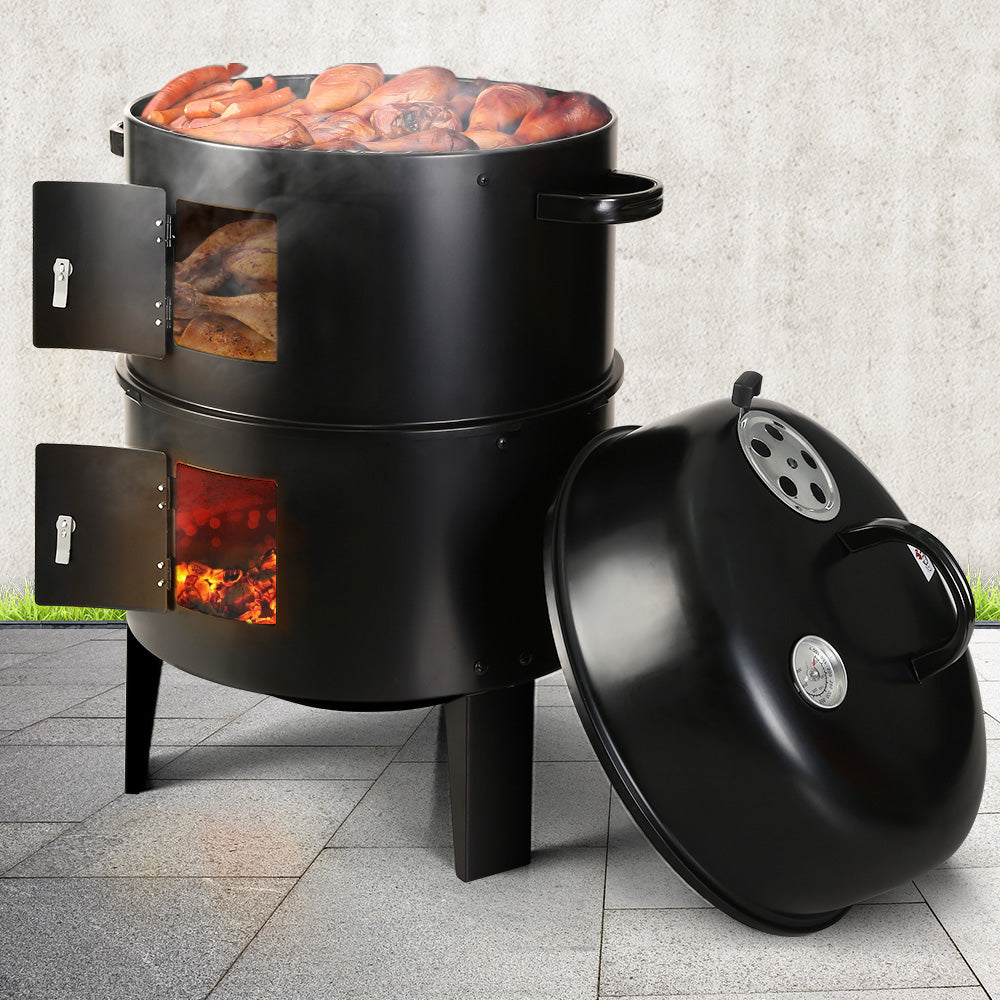 Grillz BBQ Grill 3-In-1 Charcoal Smoker