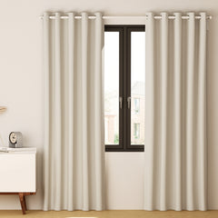 Artiss 2X Blockout Curtains Eyelet 140x230cm Beige