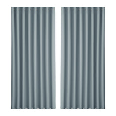 Artiss 2X Blockout Curtains Eyelet 300x230cm Grey