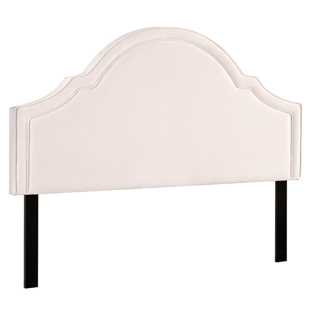 Artiss Bed Frame Bed Head Headboard King Velvet IRIS Beige-ACT