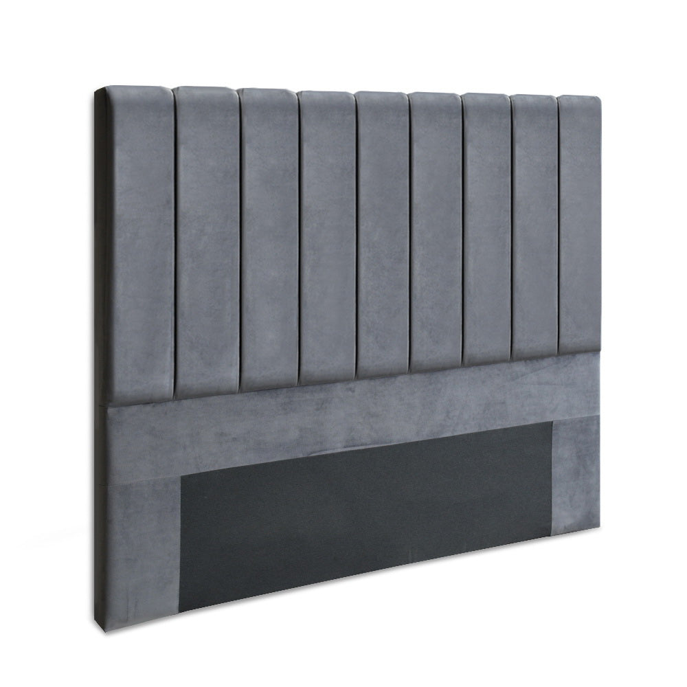 Artiss Bed Head Headboard Double Velvet - VELA Grey-ACT