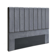 Artiss Bed Head Headboard Double Velvet - VELA Grey-NSW_Metro