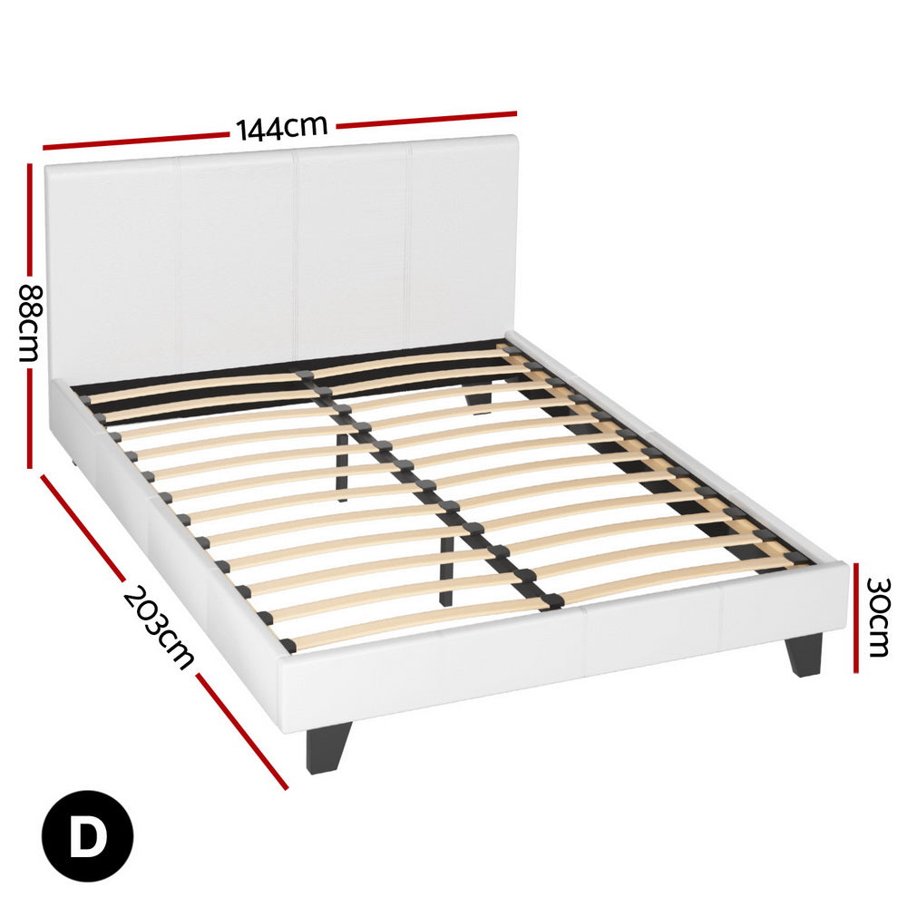 Artiss Bed Frame Double Size White NEO
