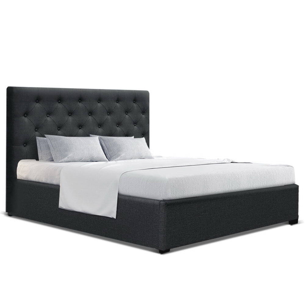 Artiss Bed Frame Double Size Gas Lift Charcoal VILA-ACT