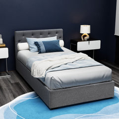 Artiss Bed Frame King Single Size Gas Lift Grey VILA-NSW_Metro