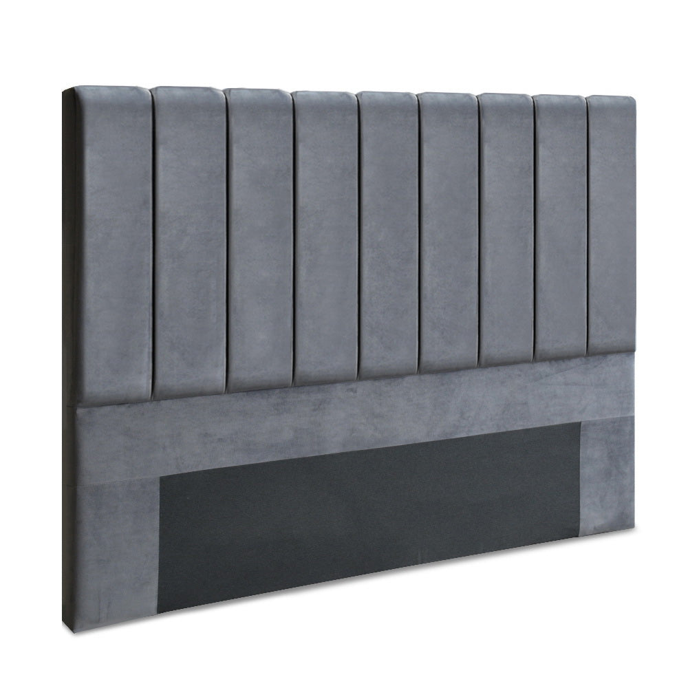 Artiss Bed Head Headboard King Velvet - VELA Grey-SA_Metro