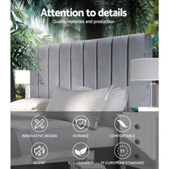 Artiss Bed Head Headboard King Velvet - VELA Grey-QLD_Metro