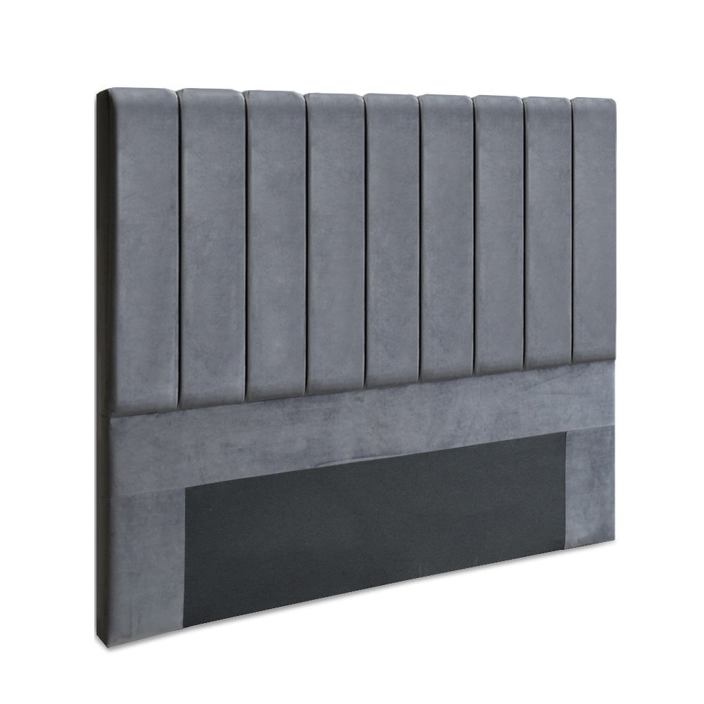 Artiss Bed Head Headboard Queen Velvet - VELA Grey-WA_Rural