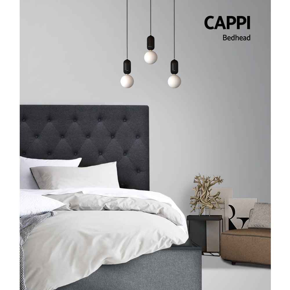 Artiss Bed Head Double Size Fabric - CAPPI Charcoal-NSW_Metro