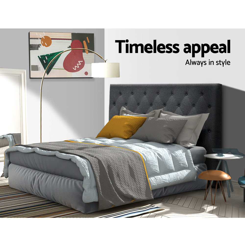 Artiss Bed Head Double Size Fabric - CAPPI Charcoal-SA_Metro