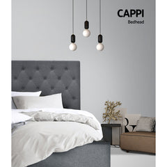 Artiss Bed Head King Single Size Fabric - CAPPI Grey-SA_Metro