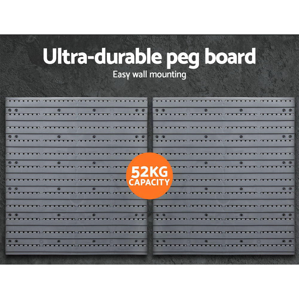 Giantz 44 Storage Bin Rack Wall Mounted Peg Board