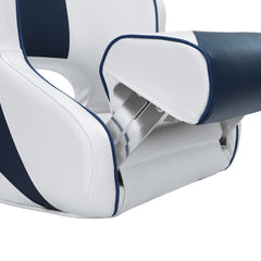 Seamanship Captain Bucket Boat Seats Flip Up Bolster Swivel 15cm Padding Blue-NSW_Metro