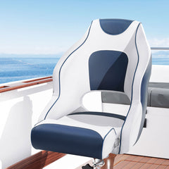 Seamanship Captain Bucket Boat Seats Flip Up Bolster Swivel 15cm Padding Blue-NSW_Metro