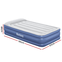 Bestway Air Mattress Inflatable Bed 46cm Airbed Single Blue